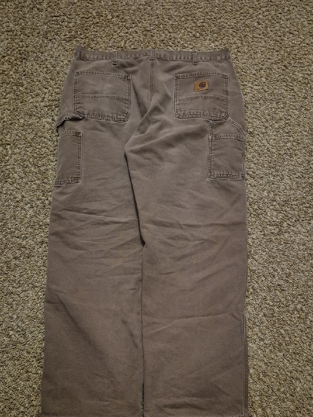 90s Vintage Carhartt Men’s Carpenter Work Pants in Dark Brown